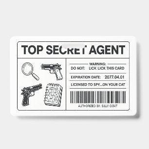 Badge Carte d'identité d'agent secret personnalisée Ob