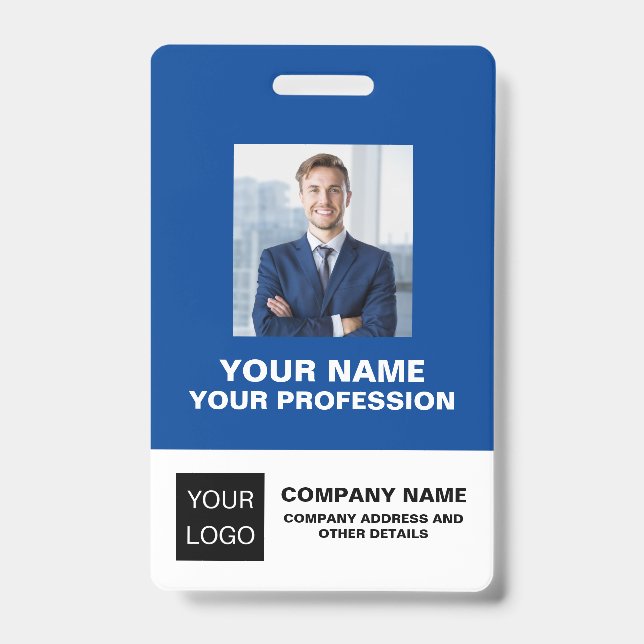 Badge Carte d'identité de bureau de photo d'employé prof (Avant)