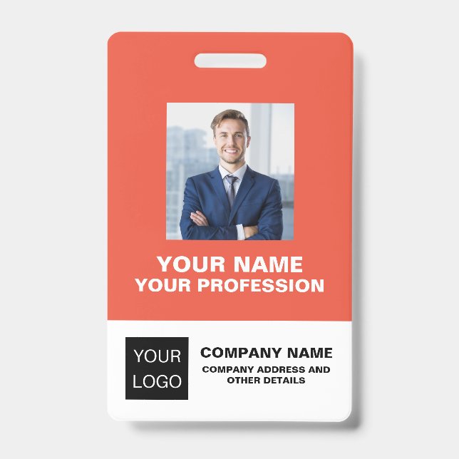 Badge Carte d'identité de bureau photo professionnelle p (Avant)