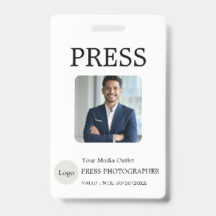 Badge Carte d'identité de journaliste photographe person
