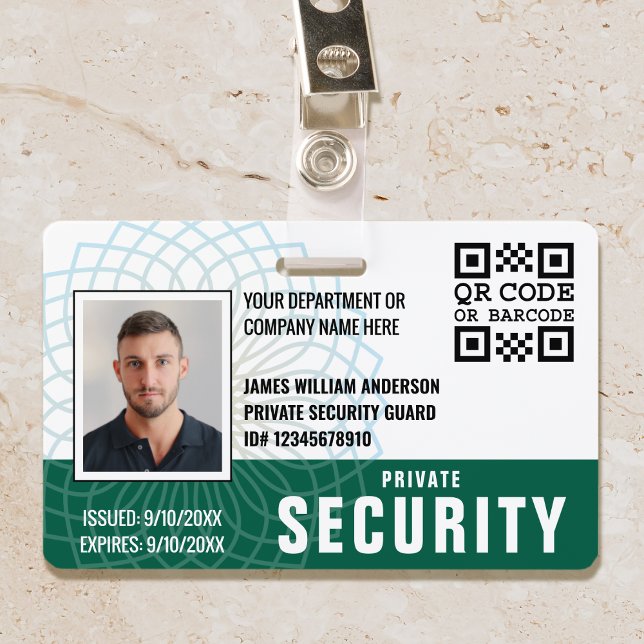 Badge Carte d'identité de la Garde de sécurité privée pe (Créateur téléchargé)