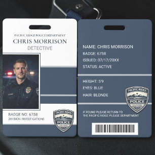 Badge Carte d'identité de la police de photo