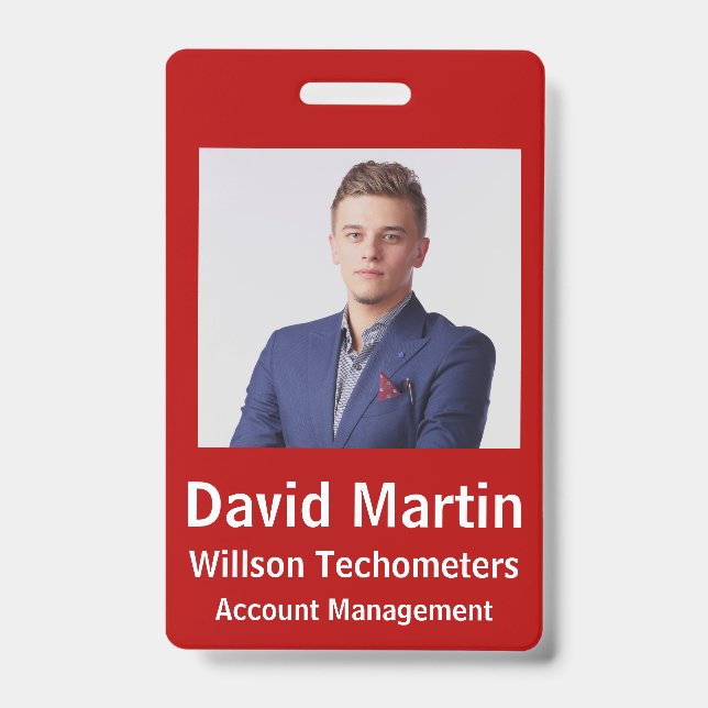 Badge Carte d'identité de l'employé avec des détails per (Avant)