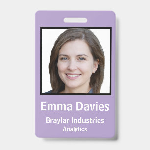 Badge Carte d'identité de l'employé avec détails personn