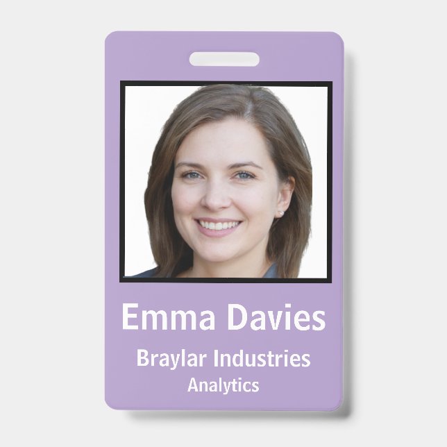 Badge Carte d'identité de l'employé avec détails personn (Avant)