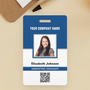 Badge Carte d'identité de l'employé avec nom, photo, log