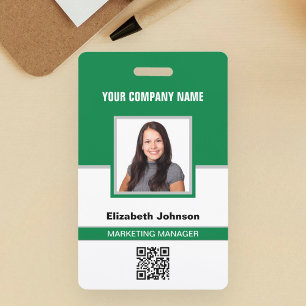 Badge Carte d'identité de l'employé avec nom, photo, log