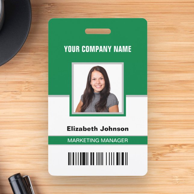 Badge Carte d'identité de l'employé avec nom, photo, log (Créateur téléchargé)
