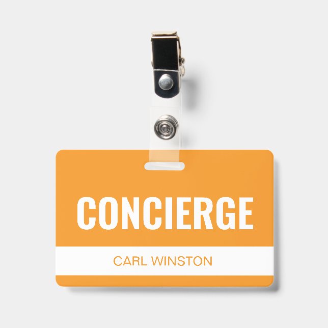 Badge Carte d'identité de l'employé de la conciergerie d (Avant avec clip)