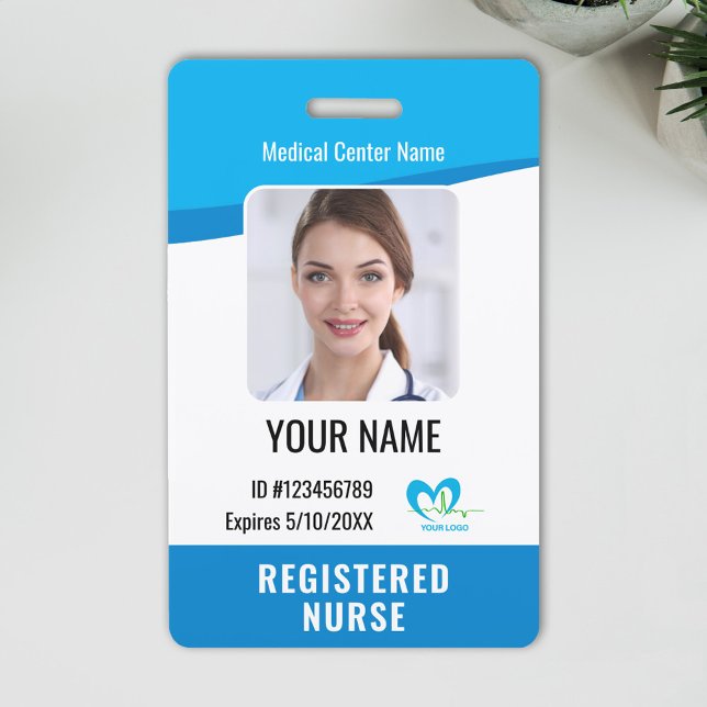 Badge Carte d'identité de l'employé de l'hôpital avec no (Créateur téléchargé)