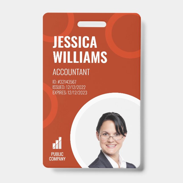 Badge Carte d'identité de l'employé Insigne du personnel (Front)