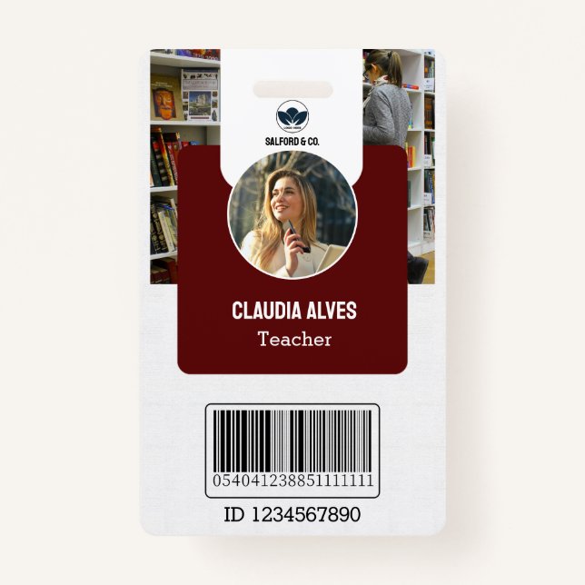 Badge Carte d'identité de l'enseignant | Carte d'identit (Devant)
