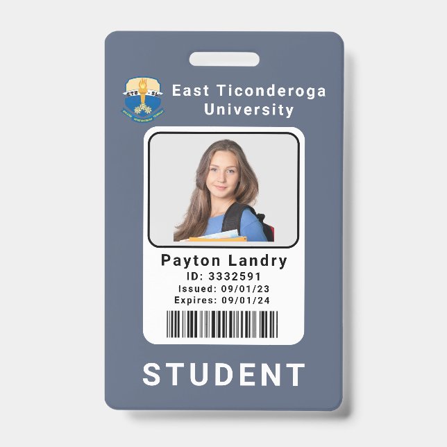 Badge Carte d'identité de l'étudiant de l'école Modèle G (Avant)