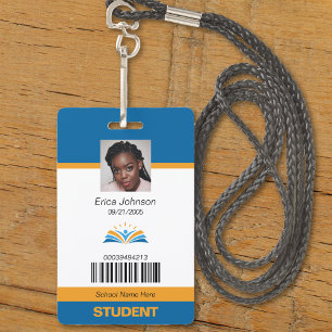 Badge Carte d'identité de l'étudiant de l'université Blu