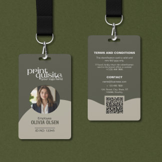 Badge Carte d'identité de l'événement/Employé—Code QR Pe
