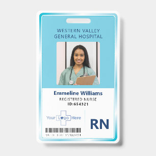 Badge Carte d'identité de l'infirmière de l'hôpital Bleu