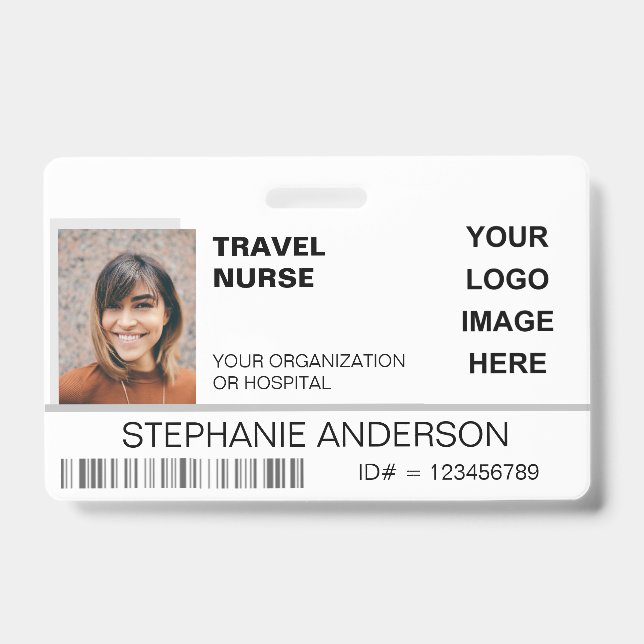 Badge Carte d'identité de l'infirmière itinérante avec p (Avant)