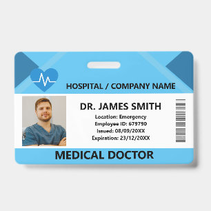 Badge Carte d'identité de médecin d'hôpital avec photo e