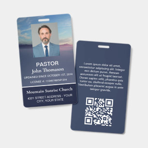 Badge Carte d'identité de membre de l'église bleue de le