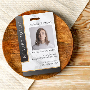 Badge Carte d'identité de notaire professionnel avec dég