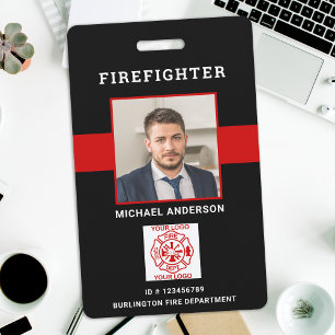 Badge Carte d'identité de pompier personnalisée avec pho