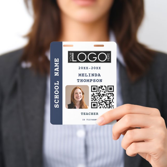 Badge Carte d'identité de professeur avec nom du bureau  (Présenté)