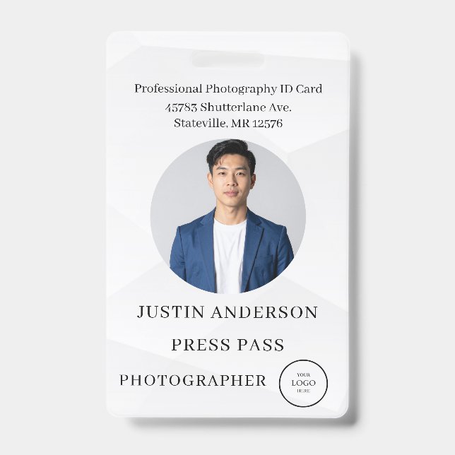 Badge Carte d'identité de professeur Nom École Modèle Ph (Avant)