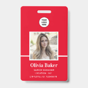 Badge Carte d'identité de salarié avec titre et photo de