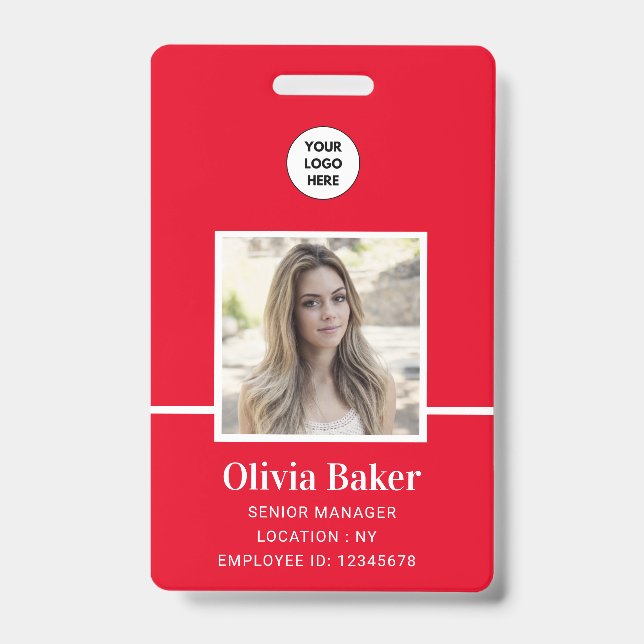 Badge Carte d'identité de salarié avec titre et photo de (Avant)
