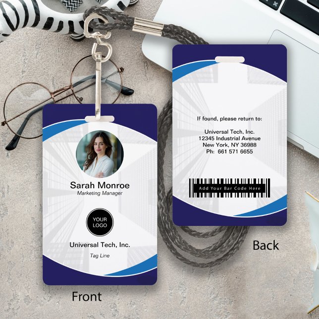 Badge Carte d'identité de sécurité avec code-barres et l (Créateur téléchargé)