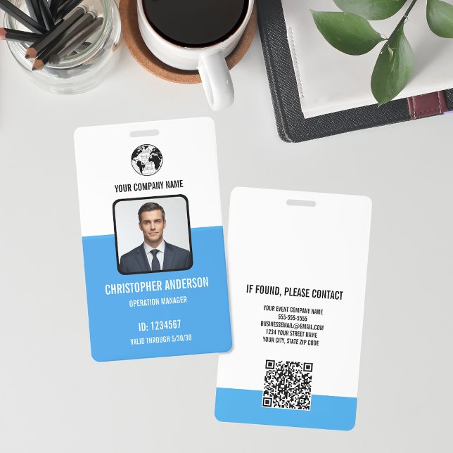 Badge Carte d'identité de sécurité avec photo d'employé  (Créateur téléchargé)
