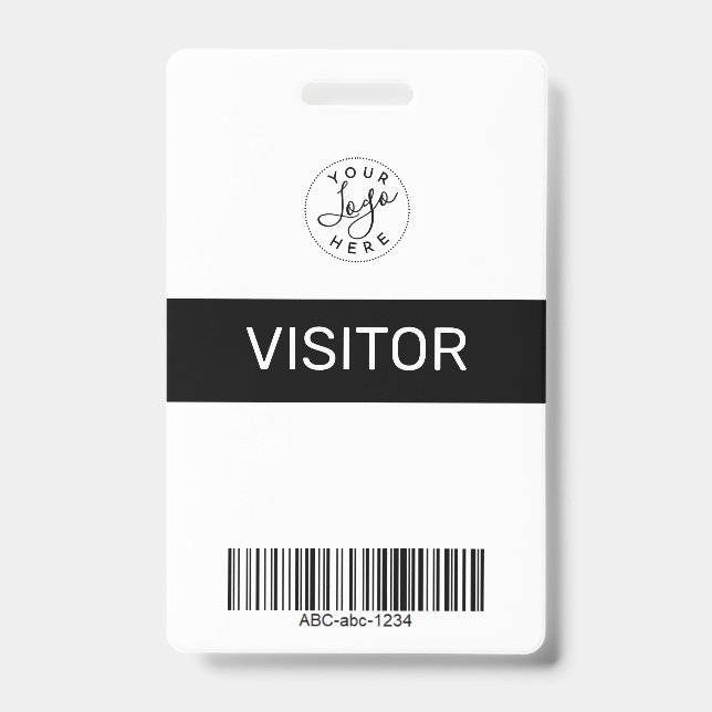 Badge Carte d'identité de visiteur simple et noire (Avant)