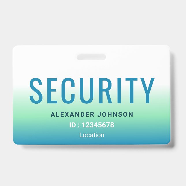 Badge Carte d'identité d'employé de sécurité simple mode (Avant)