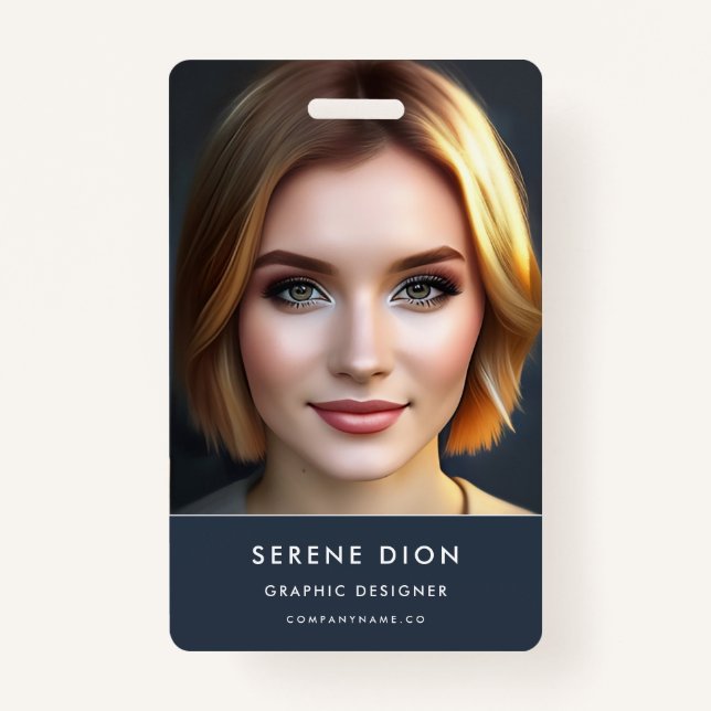 Badge Carte d'identité d'employé minimaliste photo QR (Devant)