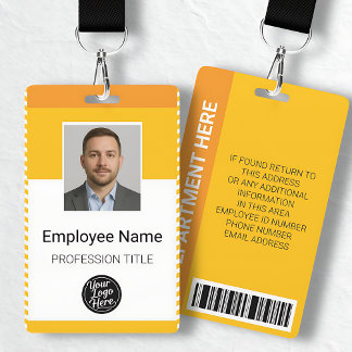 Badge Carte d'identité d'entreprise moderne avec bandes