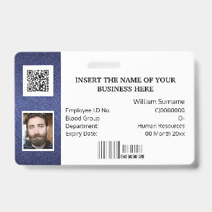Badge Carte d'identité DIY classique simple photo logo b