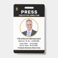 Carte d'identité du logo du journaliste Passe-Pres