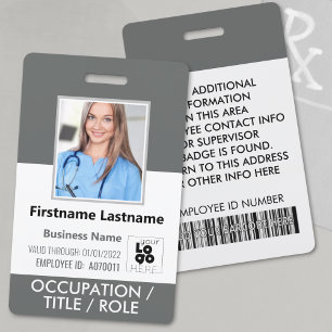 Badge Carte d'identité du personnel Code à barres Logo g