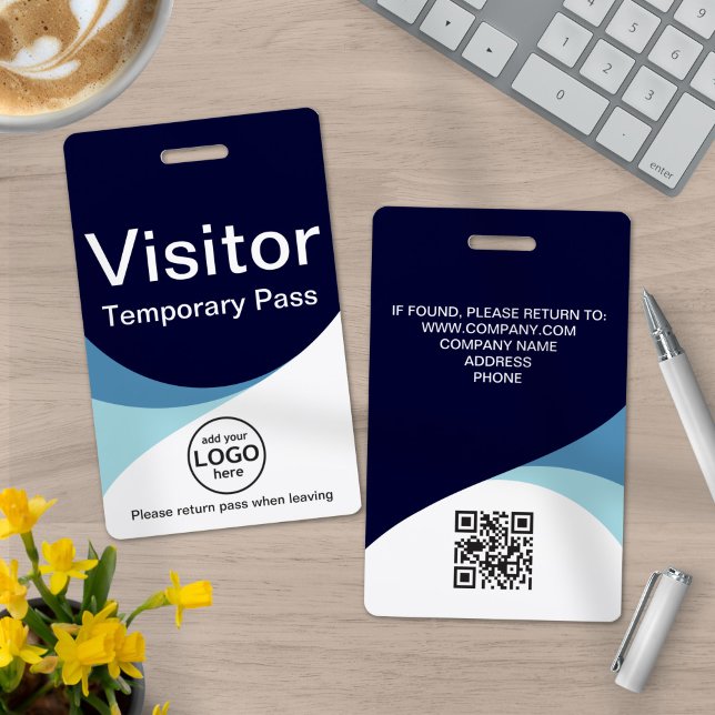 Badge Carte d'identité du visiteur d'entreprise bleue Co (Créateur téléchargé)