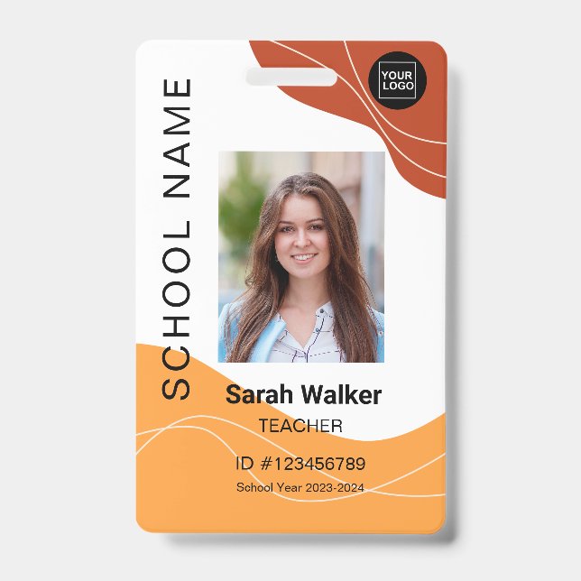 Badge Carte d'identité d'un employé ou d'un étudiant jau (Avant)