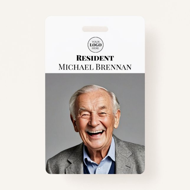 Badge Carte d'identité d'un résident de soins infirmiers (Devant)