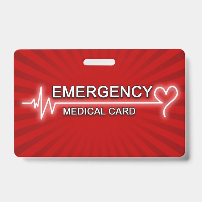 Badge Carte d'identité d'urgence médicale (Avant)