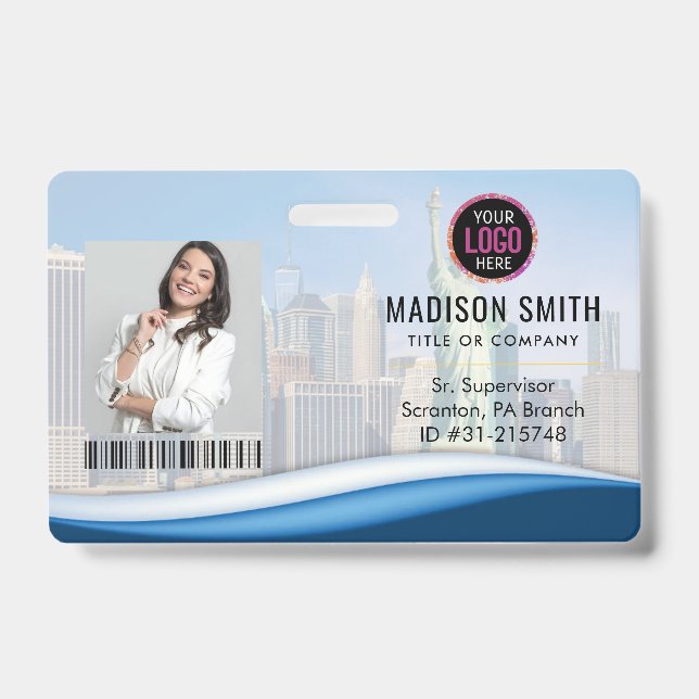 Badge Carte d'identité | Employé de l'entreprise minimal (Avant)