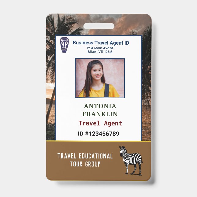 Badge Carte d'identité employé logo personnalisé (Avant)