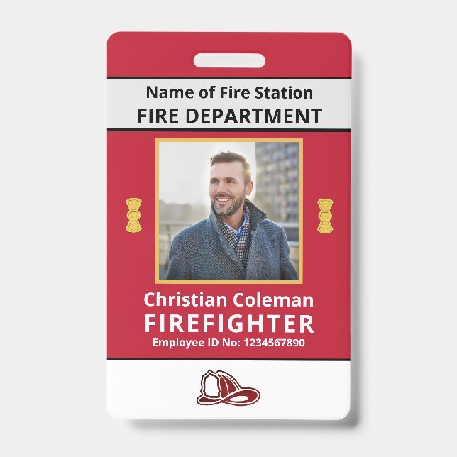 Badge Carte d'identité employé personnalisée Photo Logo  (Avant)