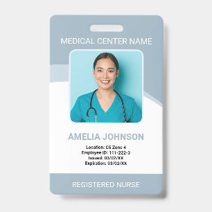 Badge Carte d'identité grise personnalisée pour employés