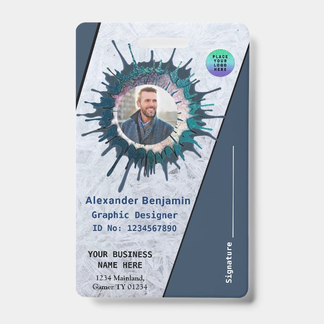 Badge Carte d'identité Logo photo de l'employé Personnal (Avant)
