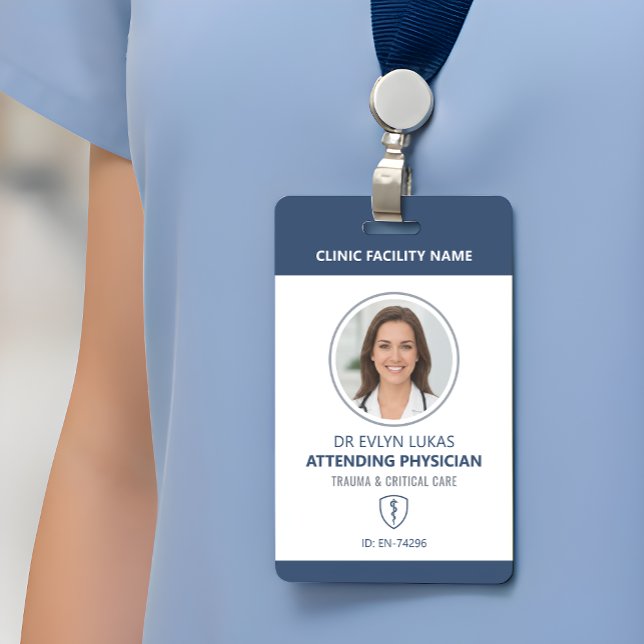 Badge Carte d'identité médicale bleu marine (Créateur téléchargé)