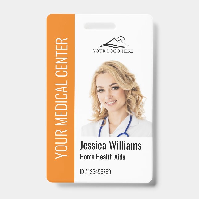 Badge Carte d'identité médicale d'aide à domicile en ora (Avant)