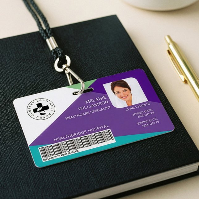 Badge Carte d'identité médicale de l'employé de l'hôpita (Employee Hospital Medical Healthcare Photo ID Logo Badge)